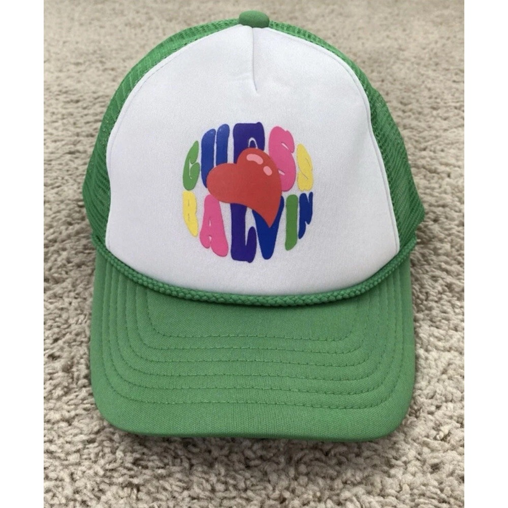 Guess Originals x J Balvin Collection‎ Trucker Hat Green White Unisex Roped NWT